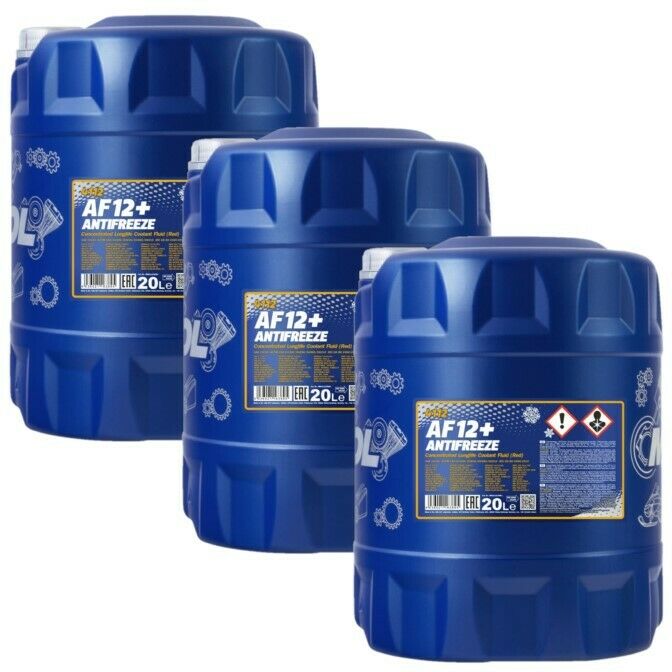 60 Liter (3x20) MANNOL 4112 Longlife Antifreeze AF12+ Kühlerfrostschutz rot G12+