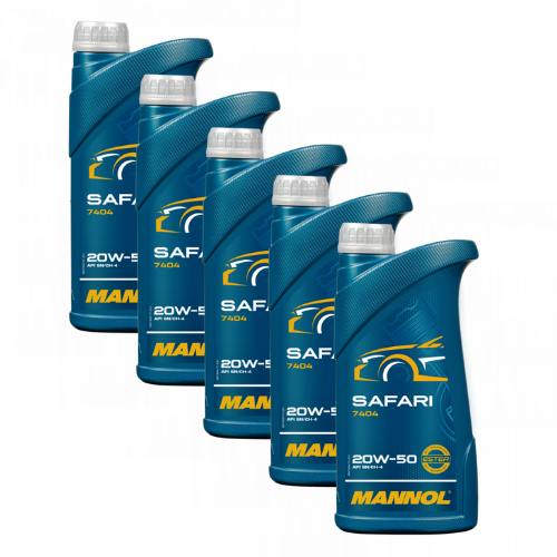 5 Liter (5x1) MANNOL 7404 SAFARI 20W-50 Youngtimer Oldtimer Motoröl API SN/CH-4