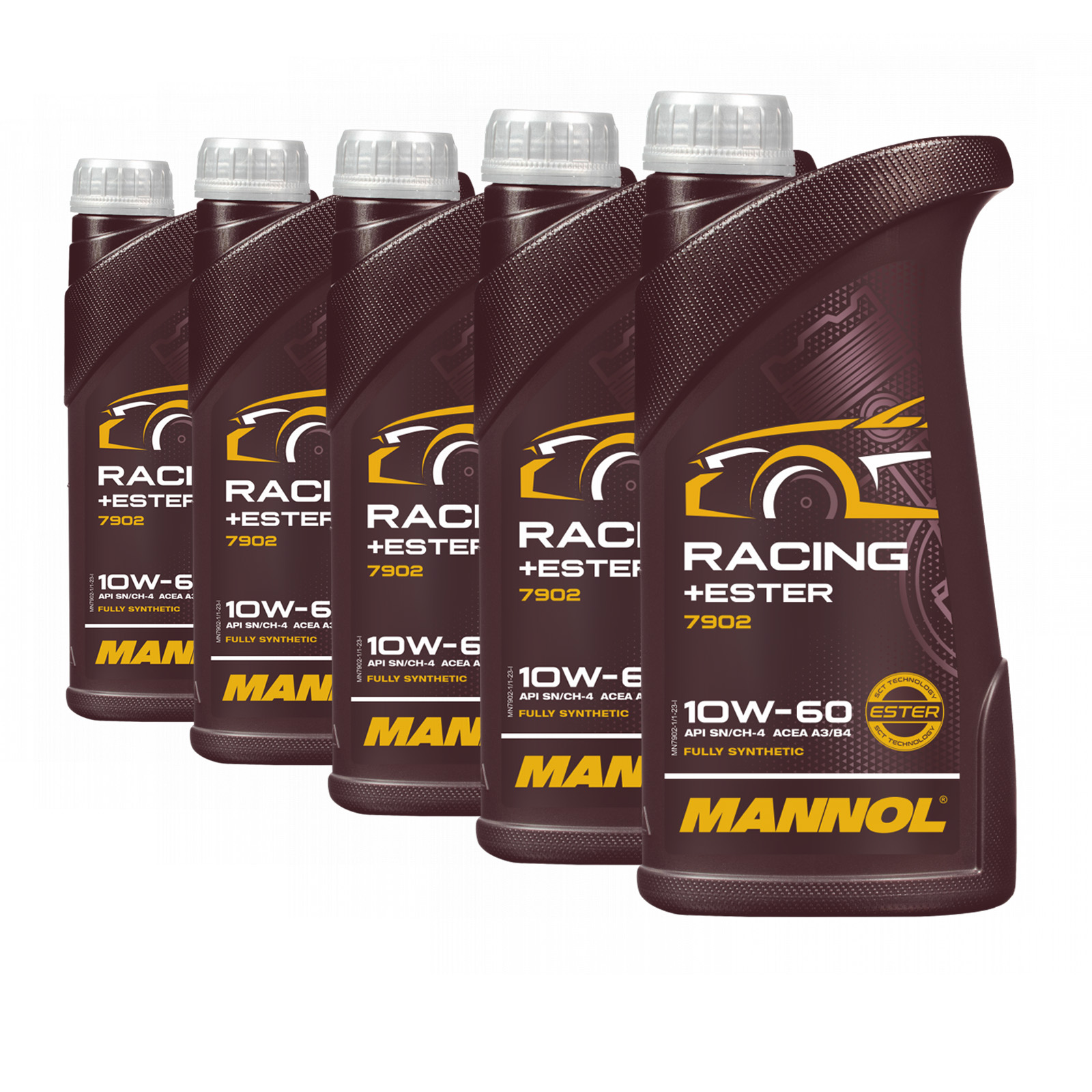 5 Liter (5x1) MANNOL Racing Ester 10W-60 API SN CH-4 Motoröl ACEA A3/B4