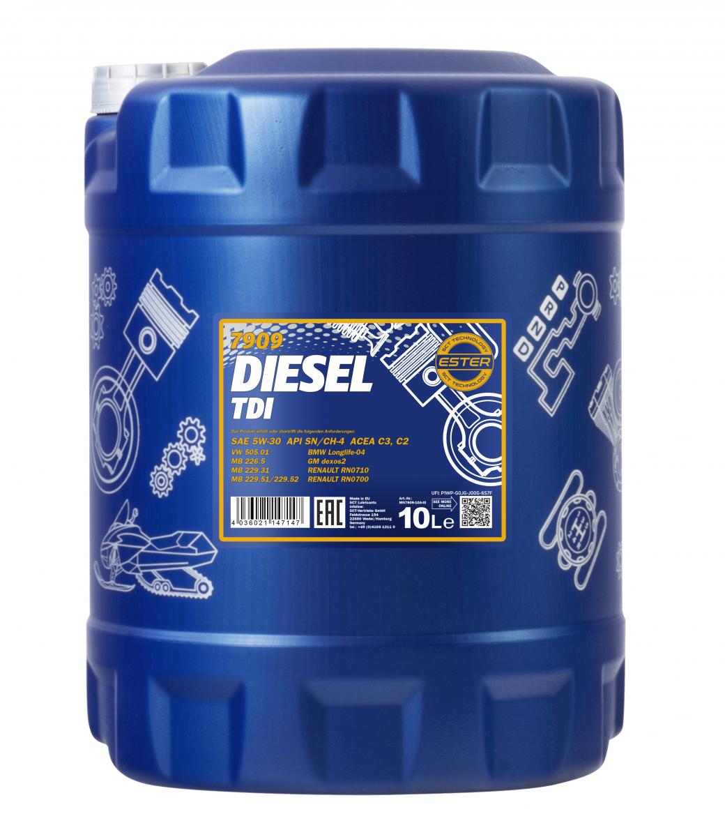 10 Liter MANNOL Diesel Motoröl TDI Motoröl 5W-30 API SN CH-4 5W30