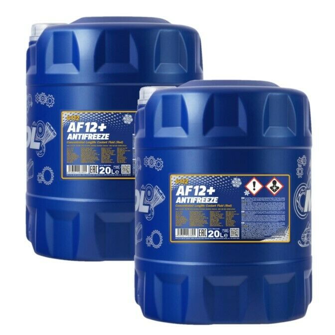 40 Liter (2x20) MANNOL 4112 Longlife Antifreeze AF12+ Kühlerfrostschutz rot G12+