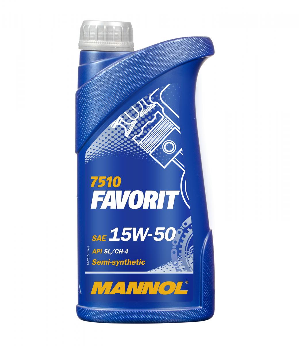 10 Liter (10x1) MANNOL Favorit 15W-50 API SL CH-4 Motoröl 15W50 4036021105468