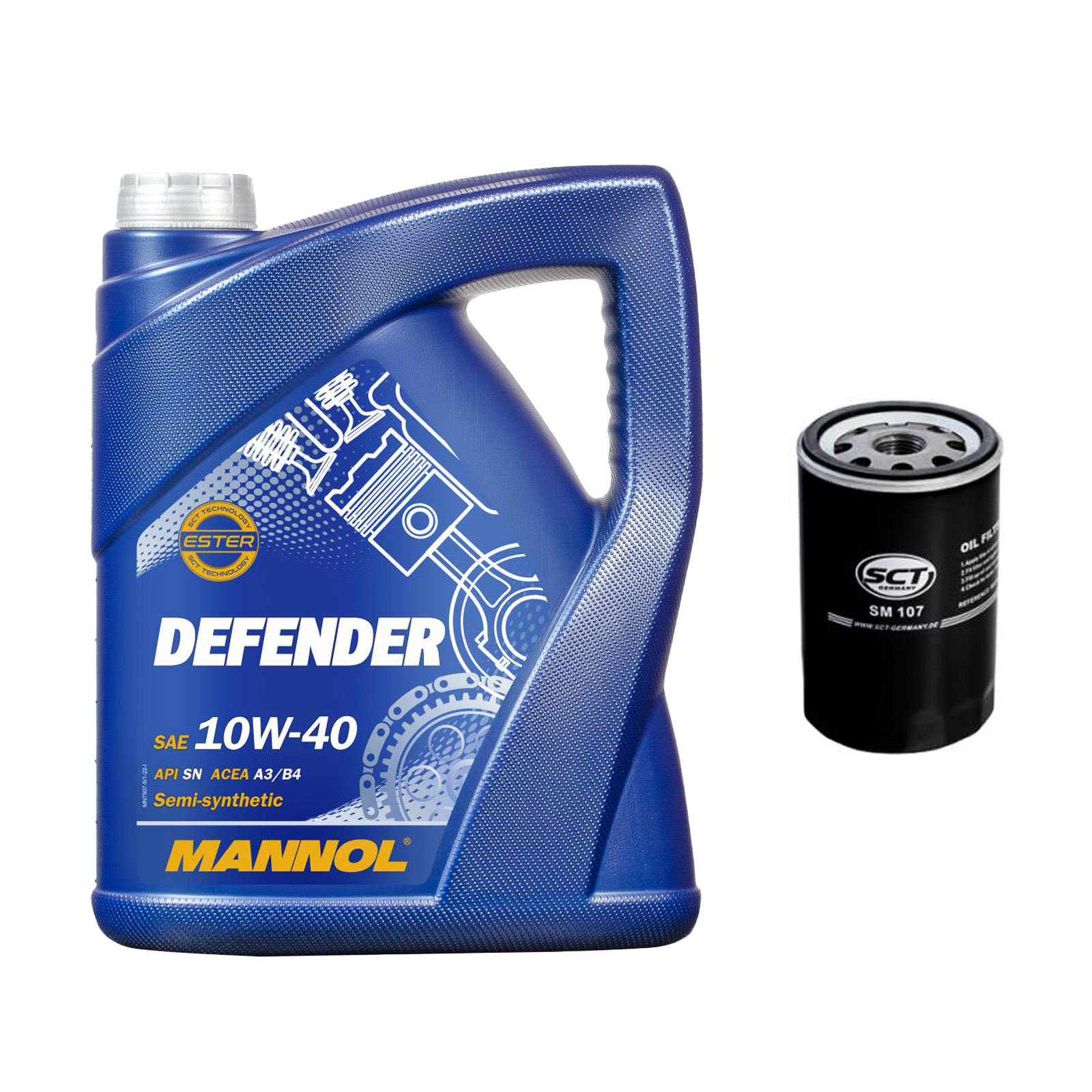 Inspektionskit MANNOL Defender 10W-40 für Audi 80 2.0 E 16v Coupe 2.3 Quattro