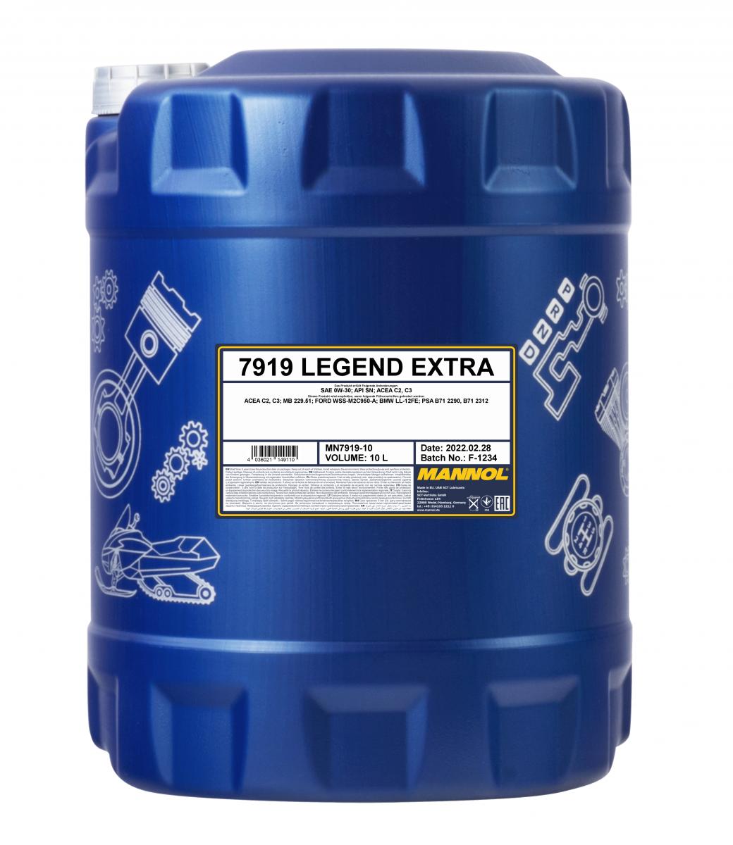 10 Liter MANNOL Legend Extra Motoröl MN7919 SAE 0W-30 API SN+ SP ACEA C3 C2