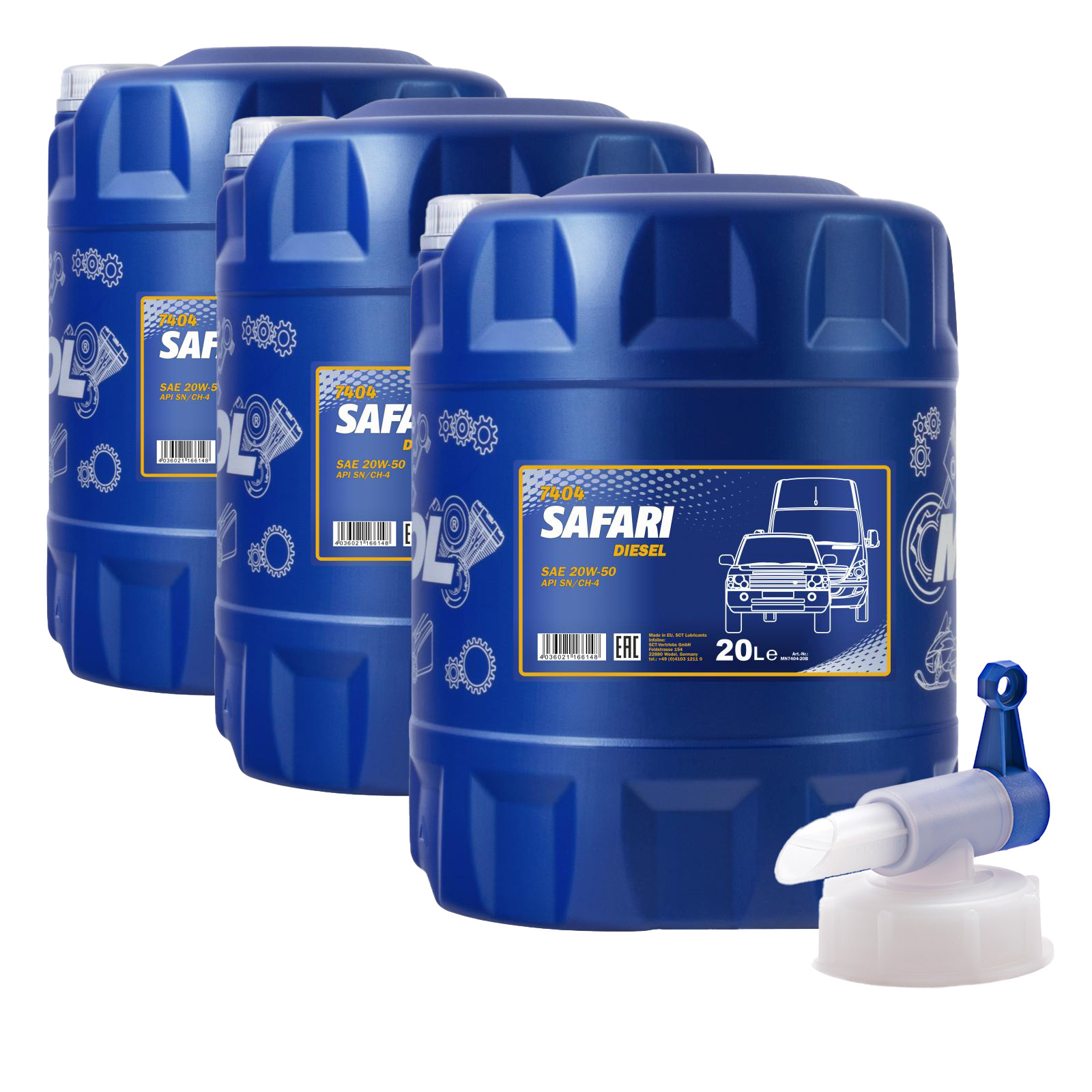 60 Liter MANNOL Safari 20W-50 20W50 Motoröl ÖL +  Ablasshahn 4036021166148