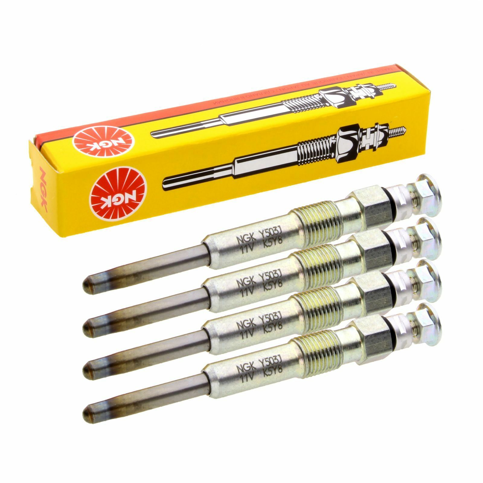 4x NGK Y503J Glühkerzen 5718 passend für Citroen Fiat Nissan Peugeot
