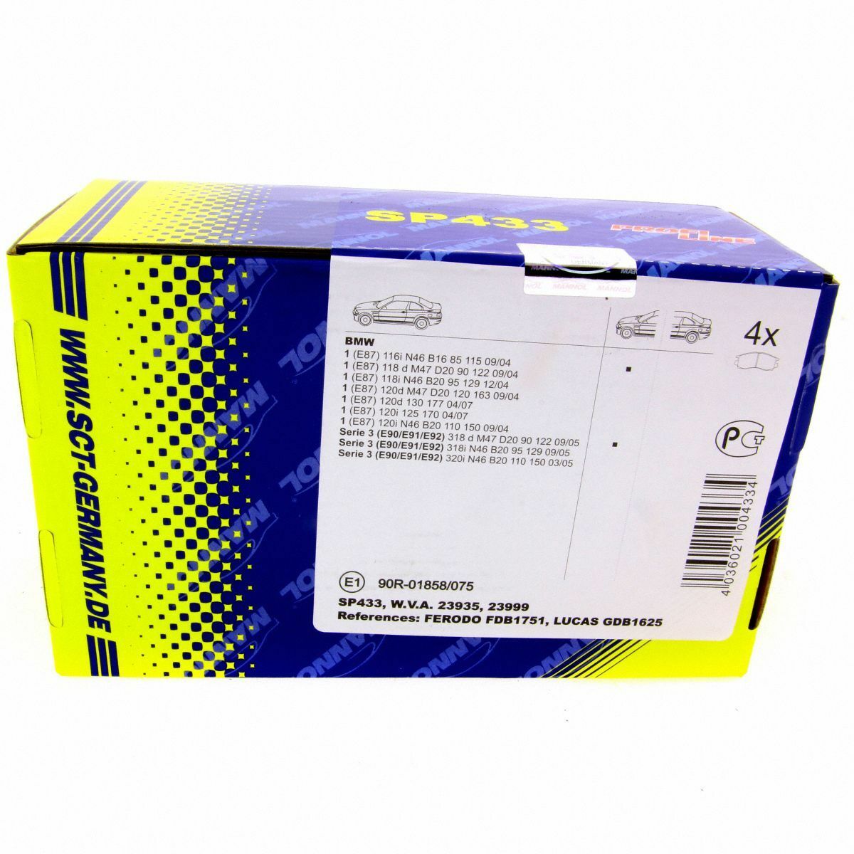 SCT Bremsbeläge SP 433 PR Bremsklötze Bremsbelagsatz vorne BMW
