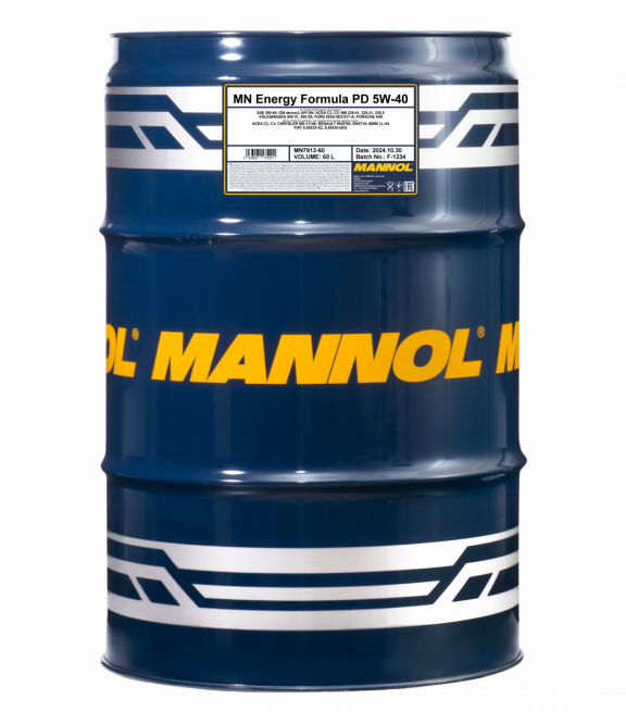 60 Liter MANNOL Energy Formula PD 5W-40 7913 API SN Motoröl 5W40