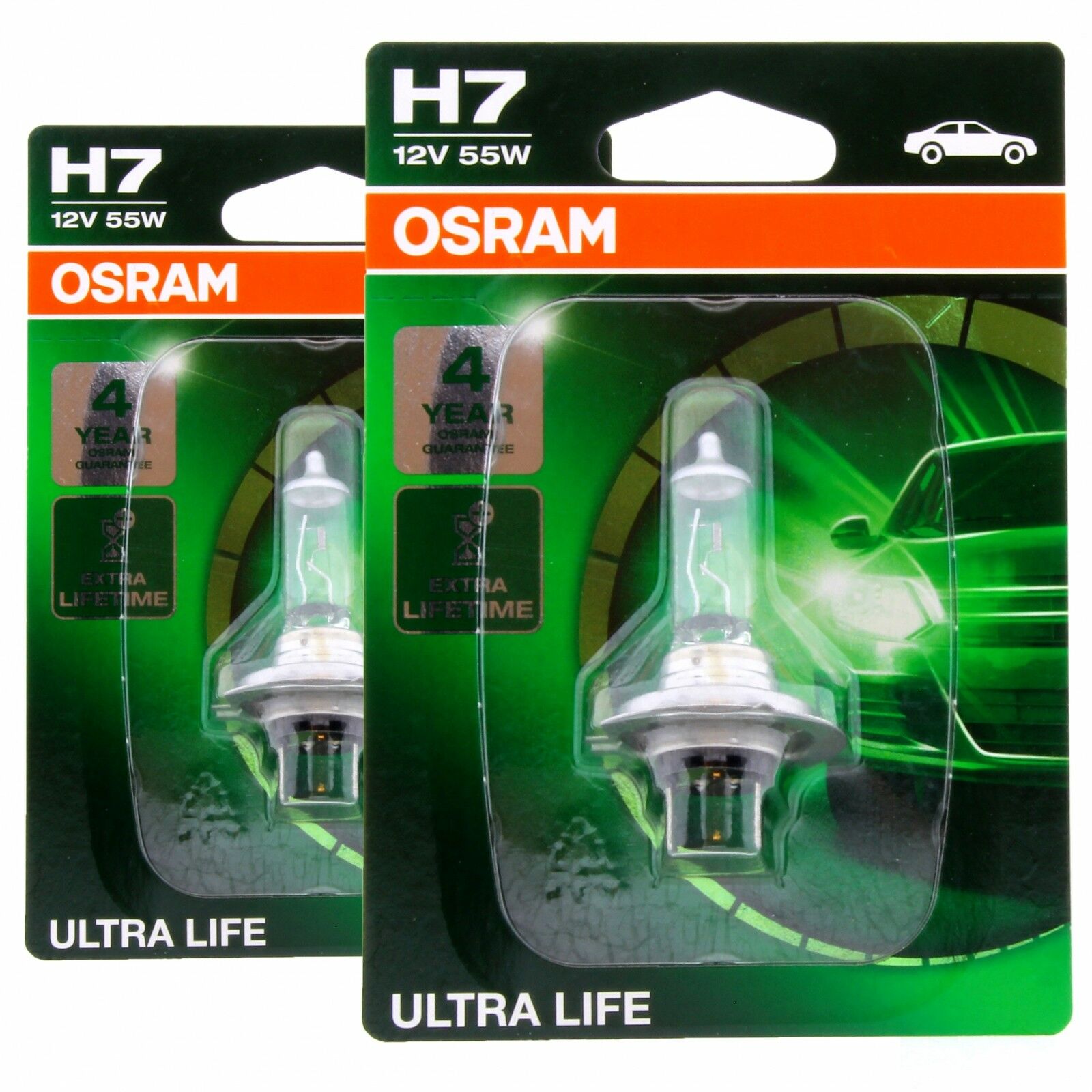 2x H7 OSRAM Ultra Life 64210ULT-01B 12V Extra Lifetime Lampe Set 2 Stück