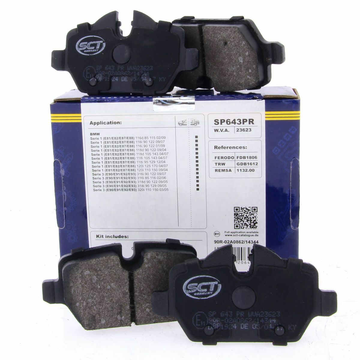 SCT Bremsbeläge SP643PR Bremsklötze Bremsbelagsatz hinten passend für BMW 1 3