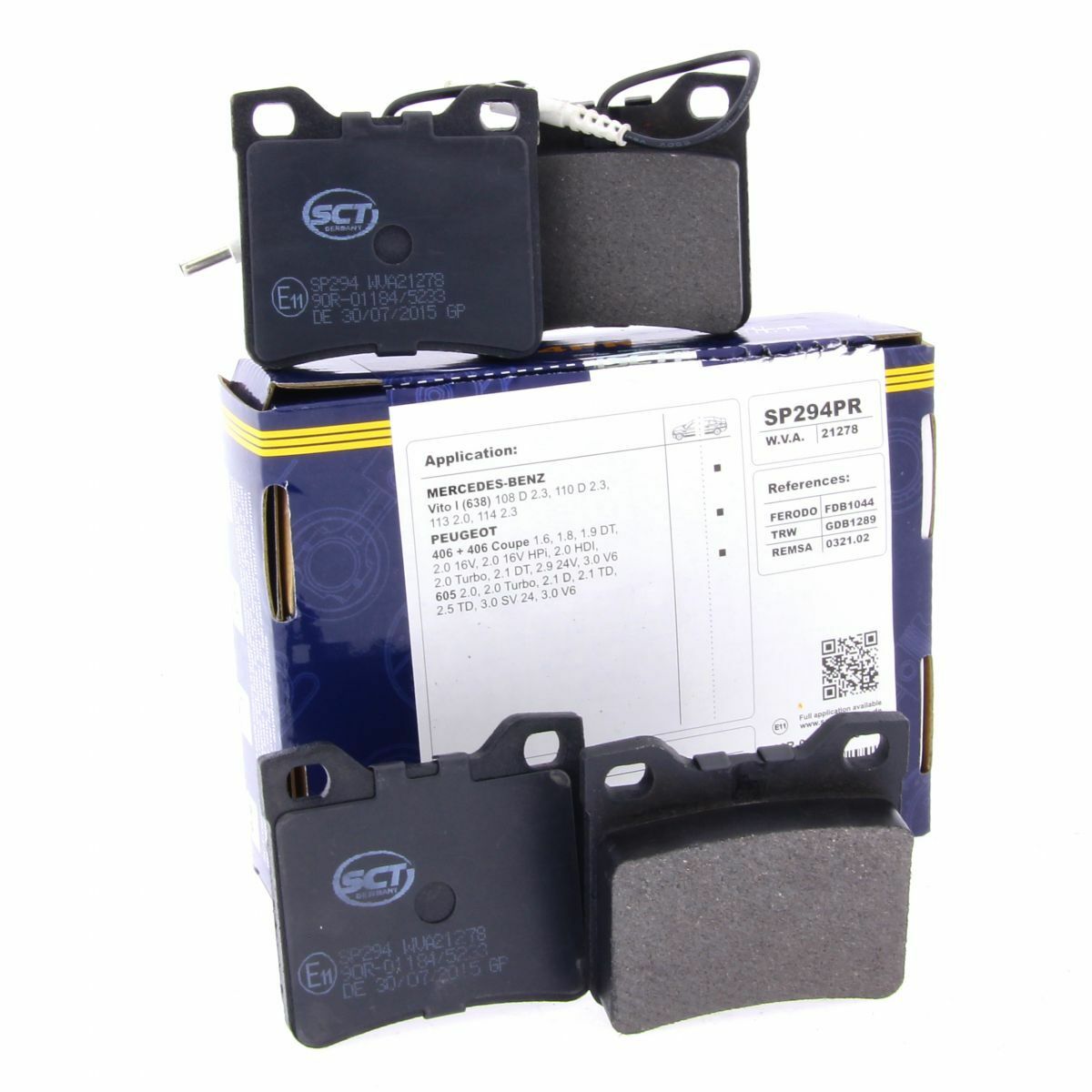 SCT Bremsbeläge SP294PR Bremsklötze Bremsbelagsatz hinten Mercedes Peugot