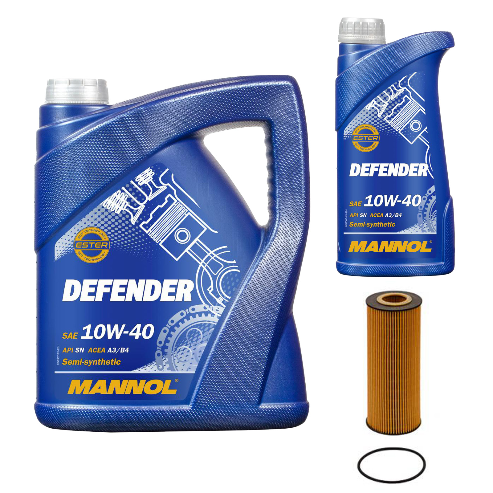 Inspektionskit MANNOL Defender 10W-40 passend für Audi A8 2.5 TDI A6 Quattro A4 Allroad