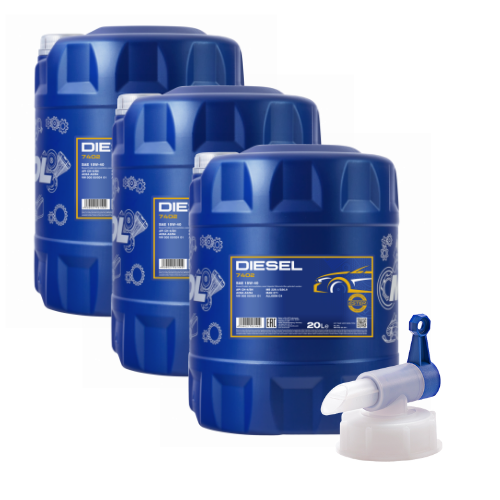 60 Liter MANNOL Diesel 15W-40 CH-4 SL 15W40 Motoröl ÖL + Ablasshahn