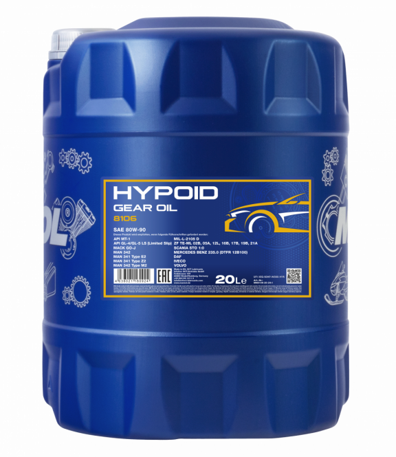 40 Liter (2x10) MANNOL Hypoid Getriebeöl 80W-90 GL4/GL5 LS Getriebe Öl 80W90