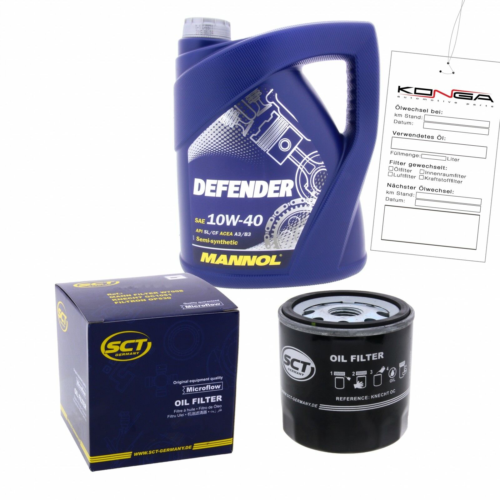 Inspektionskit MANNOL Defender 10W-40 passend für Fiat Multipla 1.6 100 16v Doblo