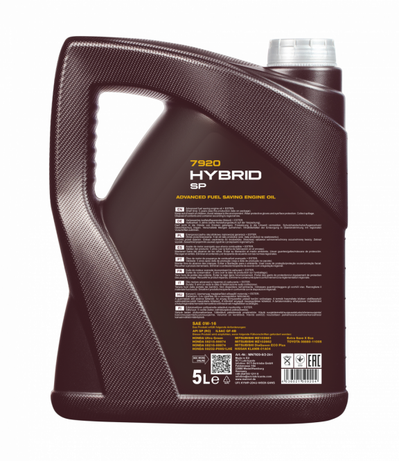 5 Liter MANNOL Motoröl Hybrid SP 0W-16 7920 API SP (RC) ILSAC GF-6B