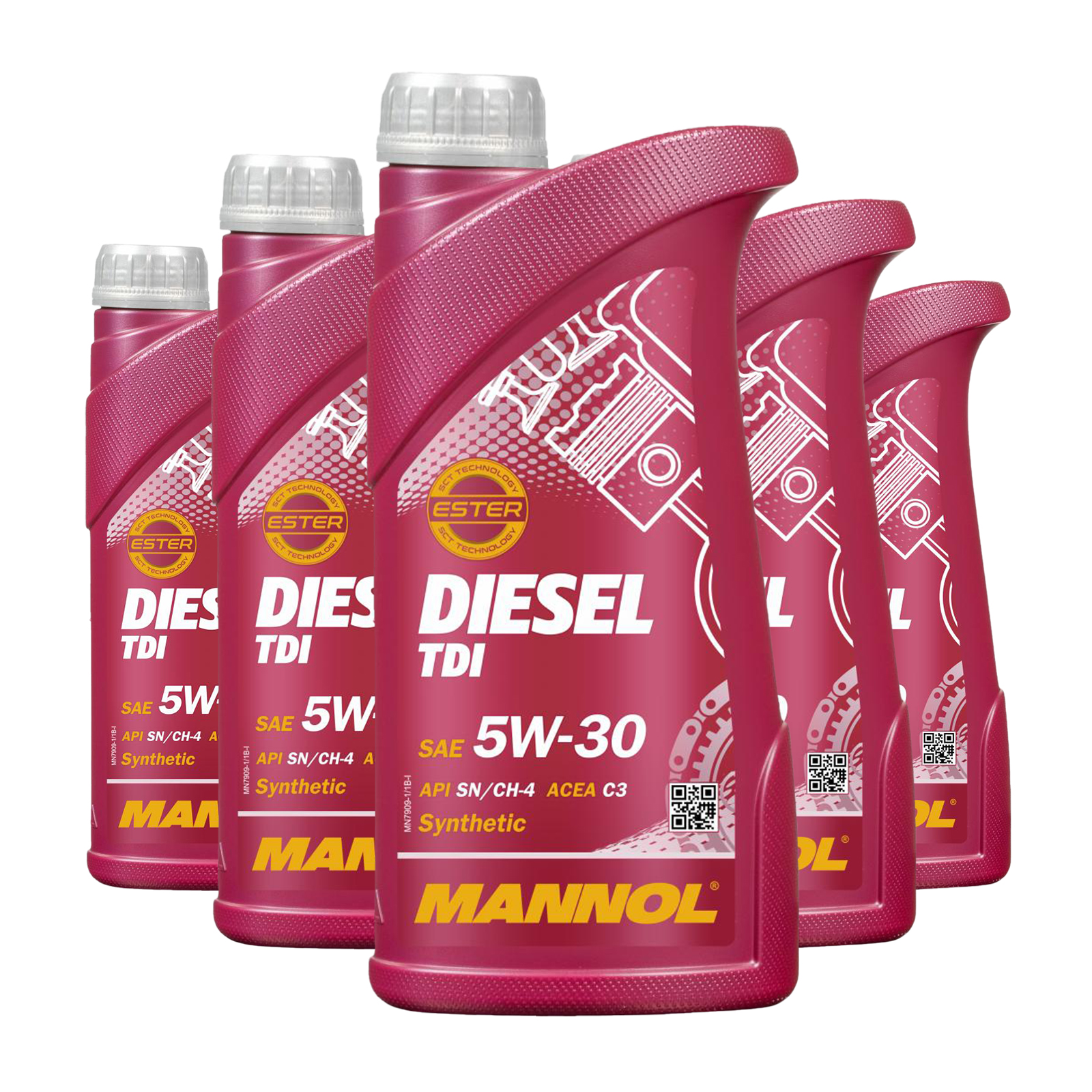 5 Liter (5x1) MANNOL Diesel TDI 5W-30 API SN CH-4 Motoröl 5W30 4036021101361