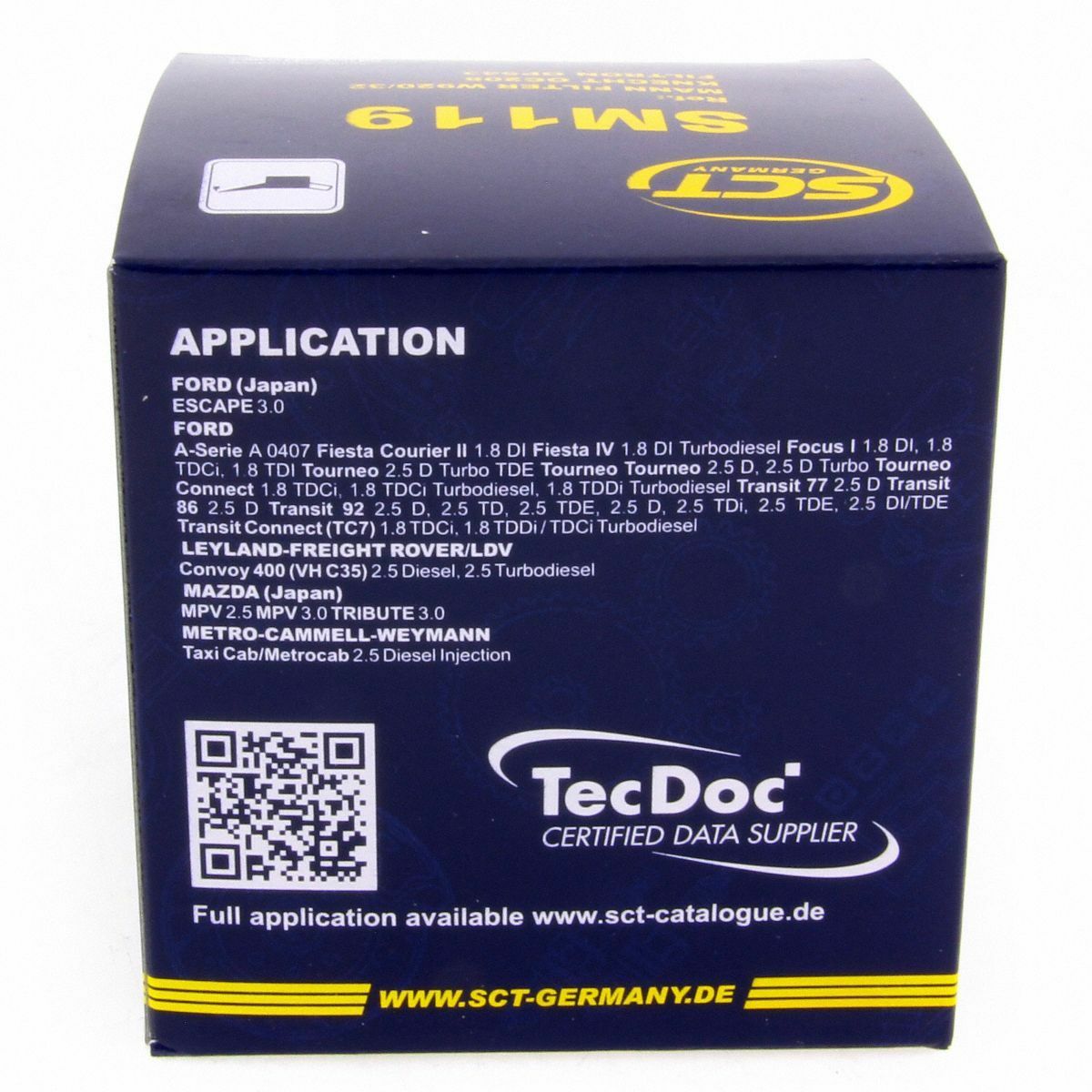 SCT Ölfilter SM119 Filter Motorfilter Servicefilter Anschraubfilter Dichtung Ford