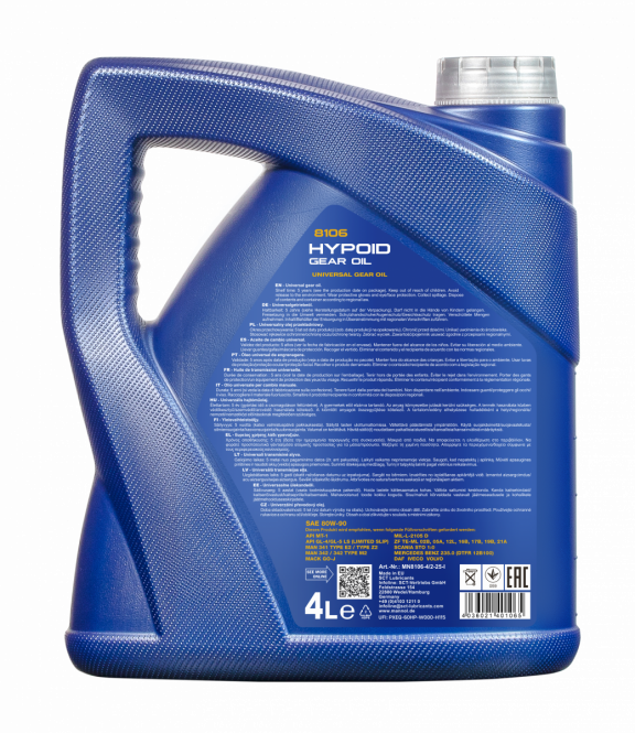 8 Liter (2x4) MANNOL Hypoid Getriebeöl 80W-90 API GL4/GL5 LS Getriebe Öl 80W90 8 Liter (2x4) MANNOL Hypoid Getriebeöl 80W-90 API GL4/GL5 LS Getriebe Öl 80W90