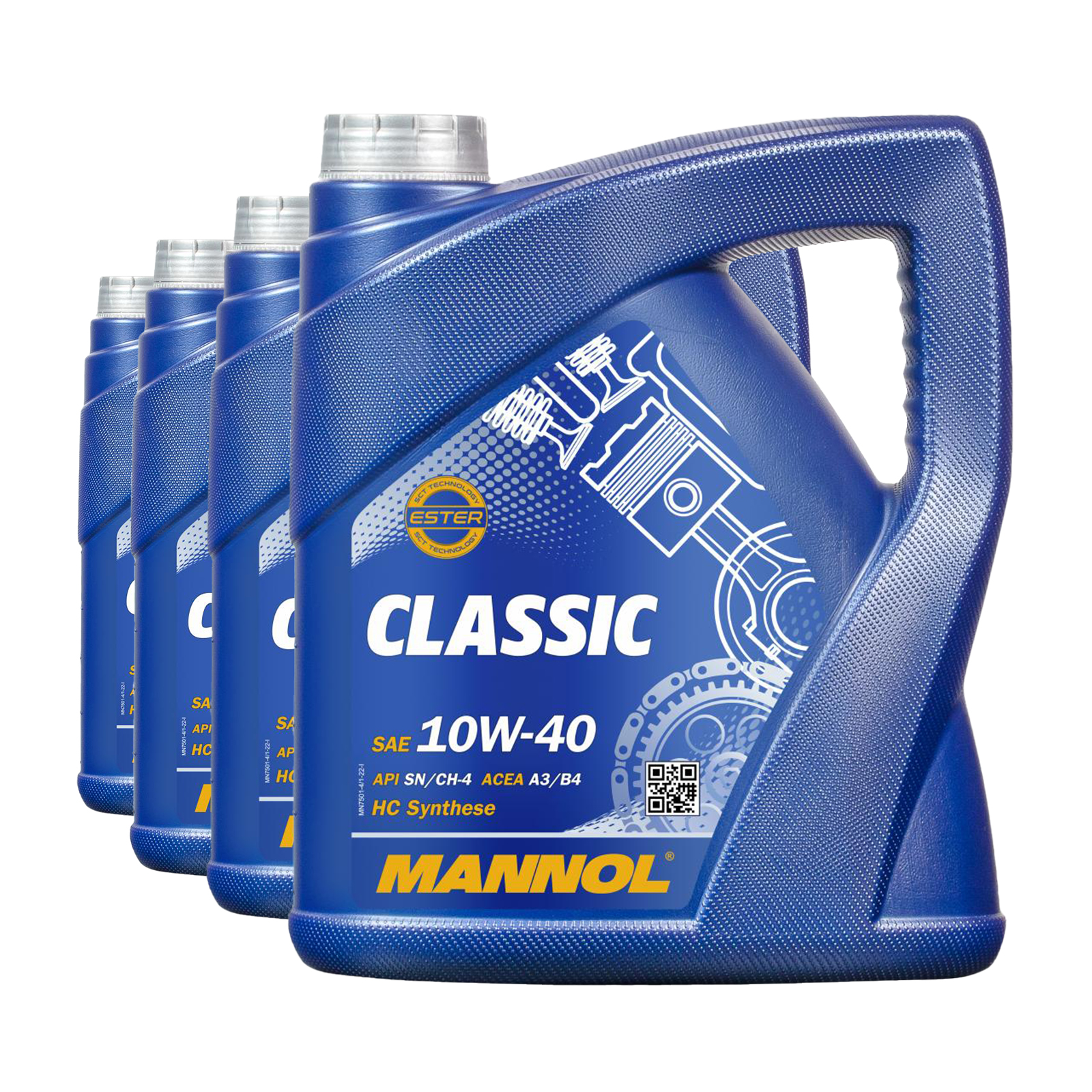 16 Liter (4x4) MANNOL Classic 10W-40 API SN/CH-4 Motoröl 10W40 4036021404202