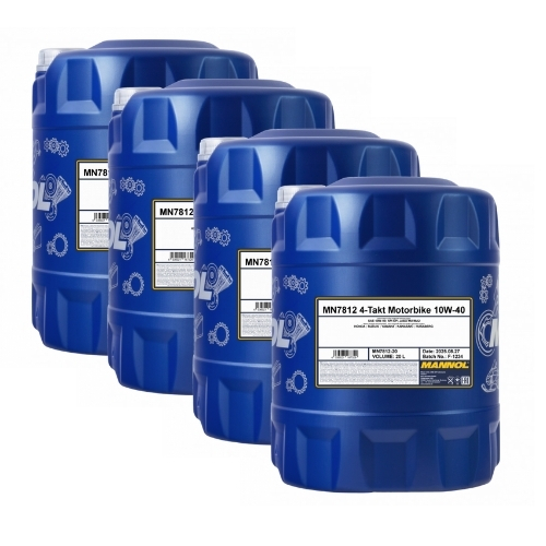 80 Liter (4x20) MANNOL 4-Takt Motorbike 10W-40 7812 API SN Motorradöl