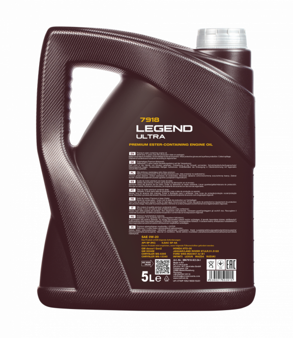 5 Liter MANNOL Legend Ultra 0W-20 7918 API SP (RC) Motoröl (PAO + Ester)