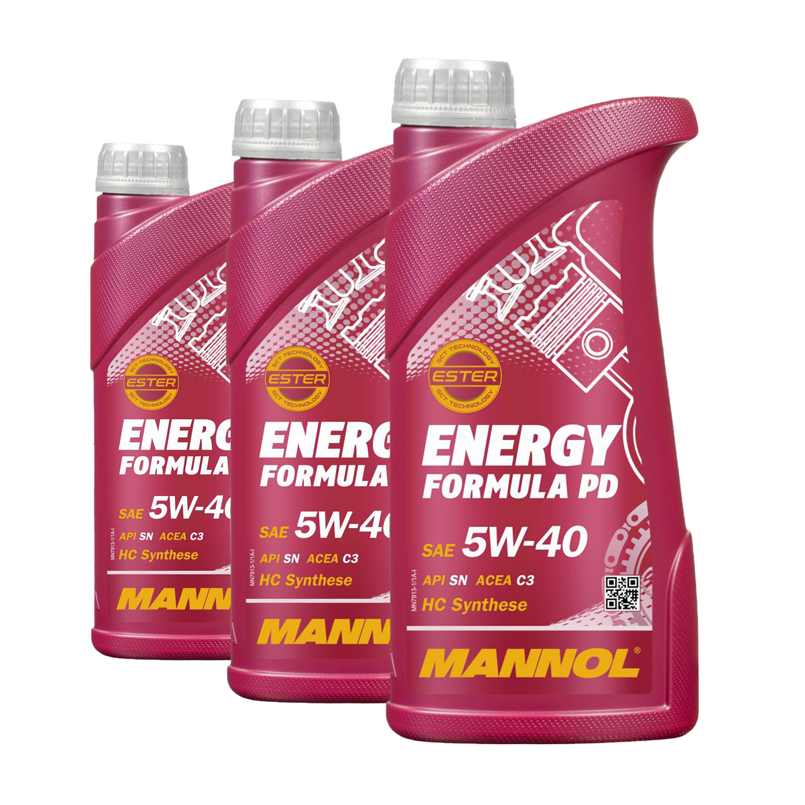 3 Liter (3x1) MANNOL Energy Formula PD 5W-40 API SN Motoröl 5W40