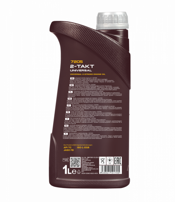 1 Liter MANNOL 2-Takt Universal 7205 API TC JASO FB ISO L-EGD Motoröl Motorradöl