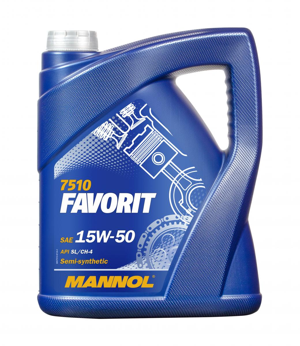 10 Liter (2x5) MANNOL Favorit 15W-50 API SL CH-4 Motoröl 15W50 4036021505404