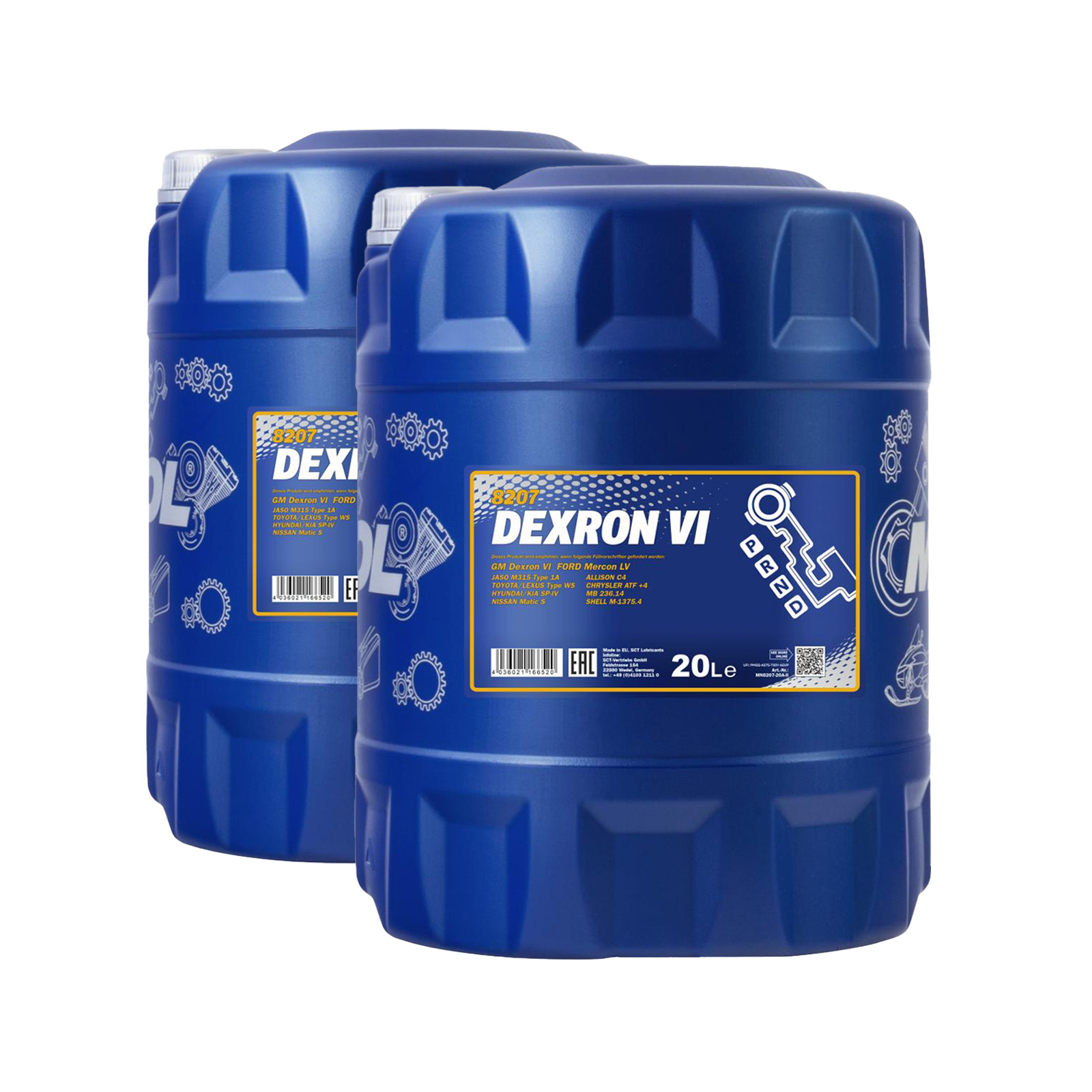 40 (2x20)  Liter MANNOL Dexron VI Getriebeöl Automatikgetriebe Öl 4036021166520
