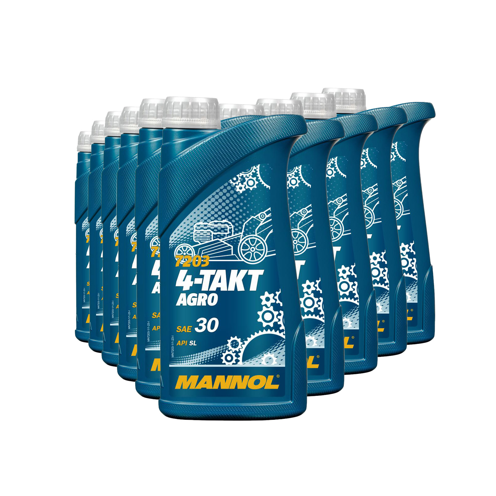 10 Liter (10x1) MANNOL 4-Takt Agro 7203 SAE 30 API SL Motoröl für Gartengeräte 