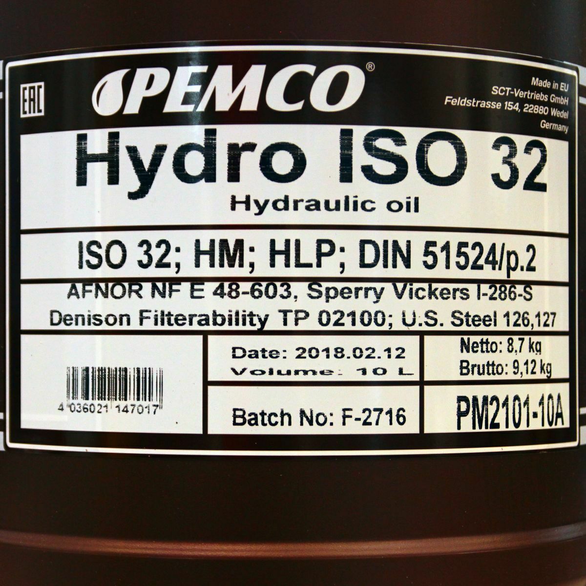 40 Liter PEMCO Hydro ISO HLP 32 Hydrauliköl Öl Hebebühne DIN 51524/2 VDMA 2431