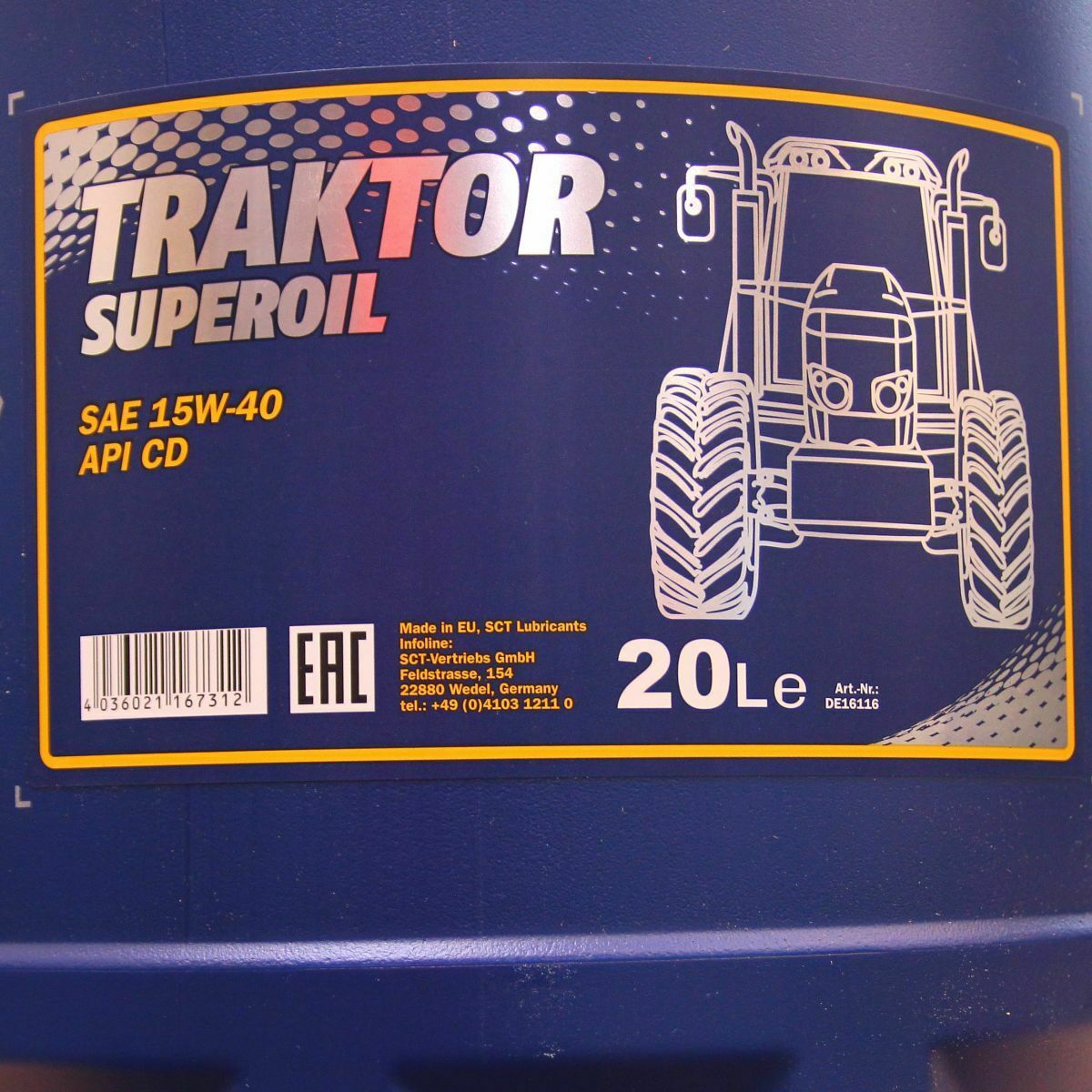 80 Liter MANNOL TRAKTOR SUPEROIL 15W-40 Motoröl Traktoröl API SG CD