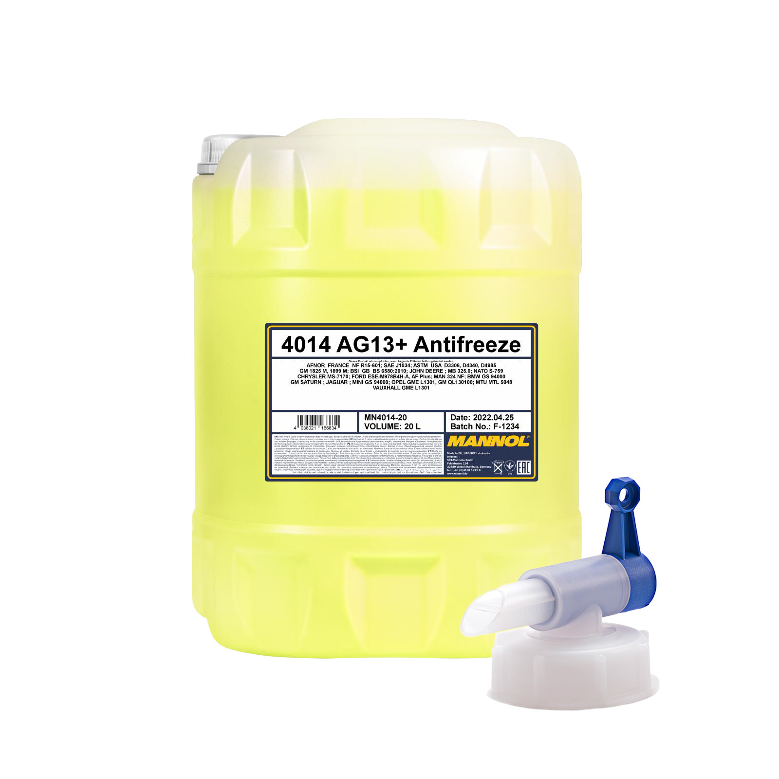 20 L MANNOL AG13+ Kühlflüssigkeit Fertiggemisch -40°C gelb G13+ + 1x Ablasshahn 20 L MANNOL AG13+ Kühlflüssigkeit Fertiggemisch -40°C gelb G13+ + 1x Ablasshahn