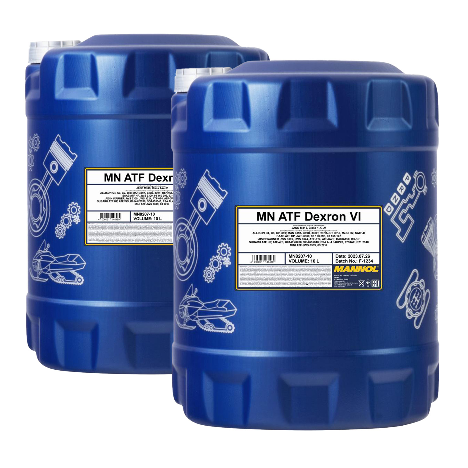 20 Liter (2x10) MANNOL Getriebeöl Automatikgetriebeöl Dexron VI MN8207