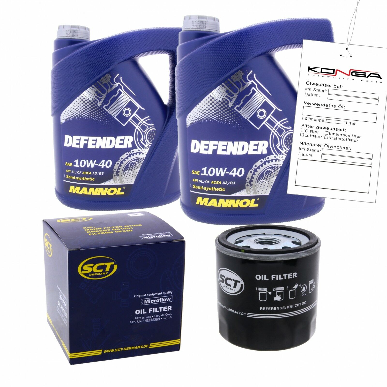 Inspektionskit MANNOL Defender 10W-40 passend für Peugeot Boxer Bus 2.5 Td Kasten Set2