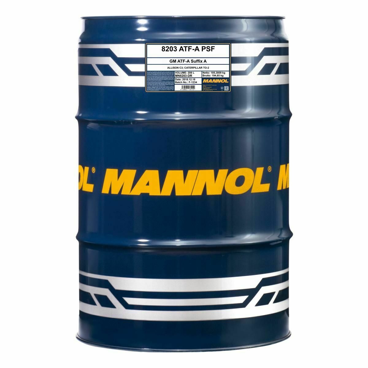 208 Liter MANNOL Hydrauliköl ATF-A PSF Hydraulikflüssigkeit 4036021111124