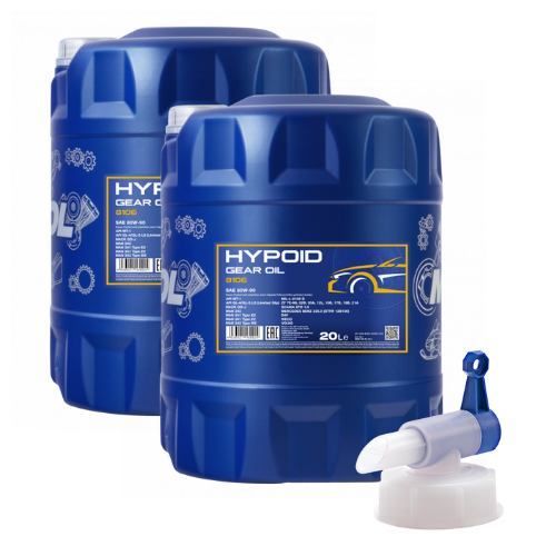 40 Liter MANNOL Hypoid Getriebeöl 80W-90 GL4/GL5 LS 80W90 +  Ablasshahn