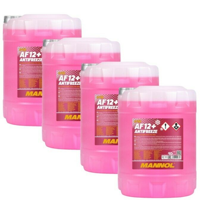 40L (4x10) MANNOL 4112 Longlife Antifreeze AF12+ Kühlerfrostschutz Konzentrat rot 4x10L