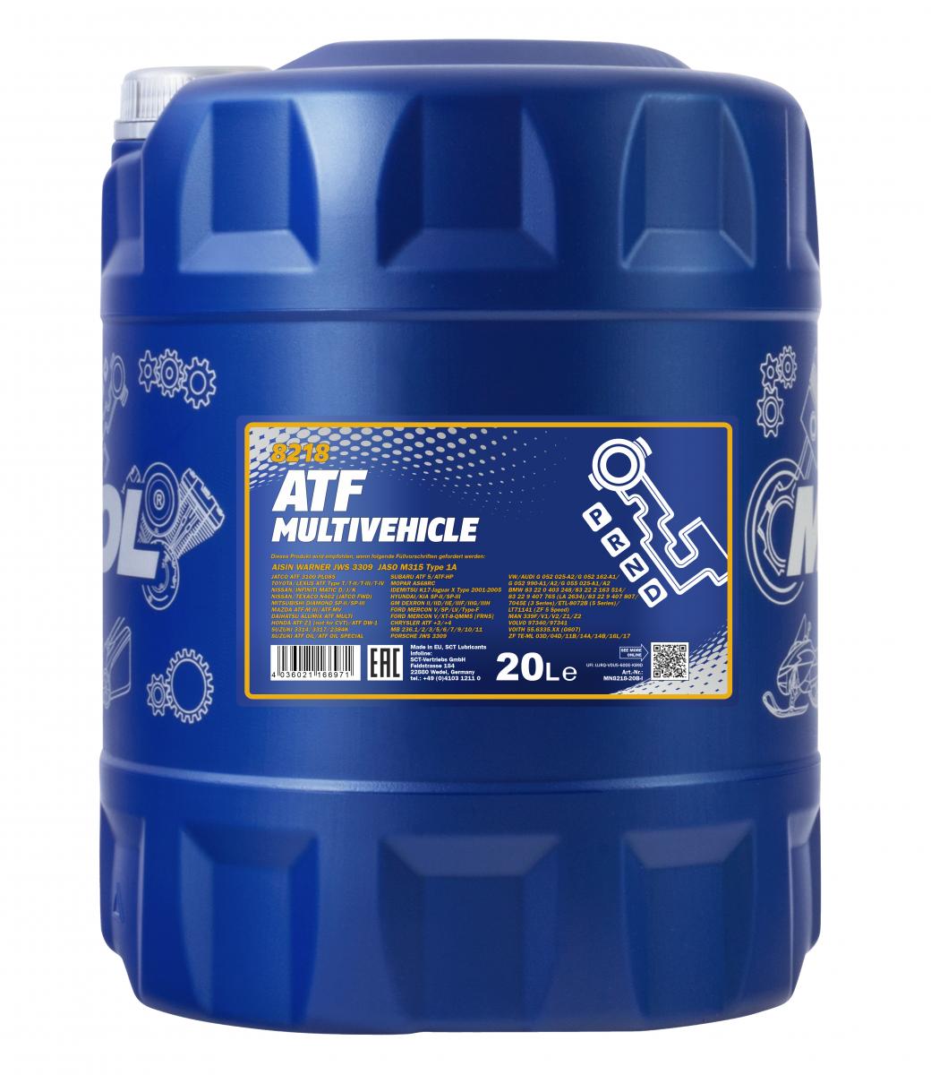 60 Liter (3x20) MANNOL ATF Multivehicle 8218 Automatikgetriebeöl + 1x Ablasshahn