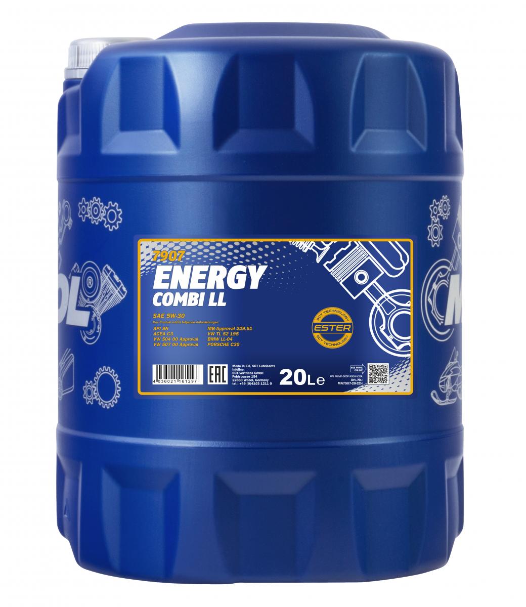 60 Liter MANNOL Energy Combi LL 5W-30 5W30 API SN Motoröl ÖL +  Ablasshahn