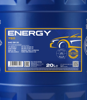 60 Liter (3x20) MANNOL Energy 5W-30 7511 API SN/CH-4 MB 229.3 A3/B4 Motoröl