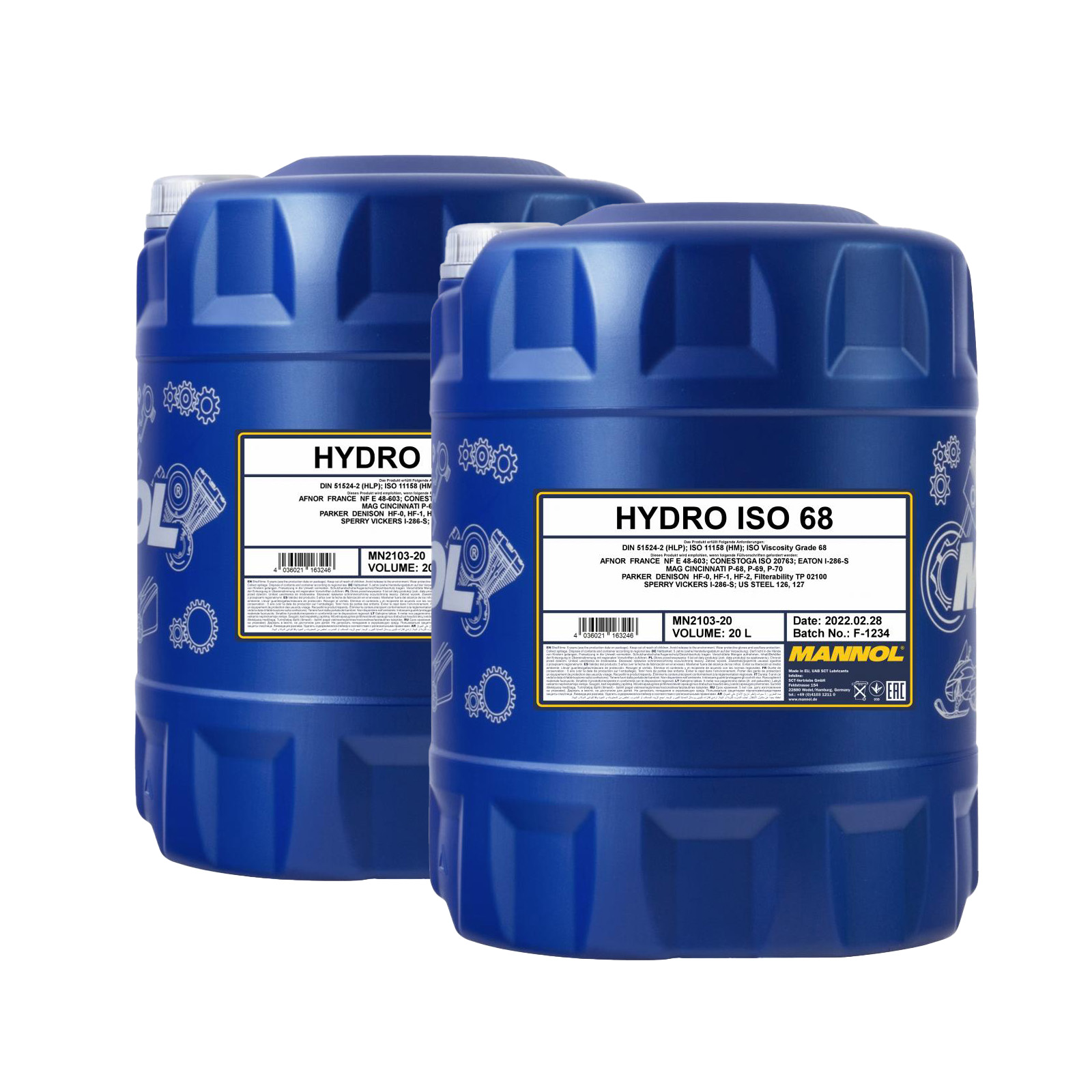 40L MANNOL 2103 Hydro ISO 68 Hydrauliköl Hydraulikflüssigkeit HLP68 DIN51524/2