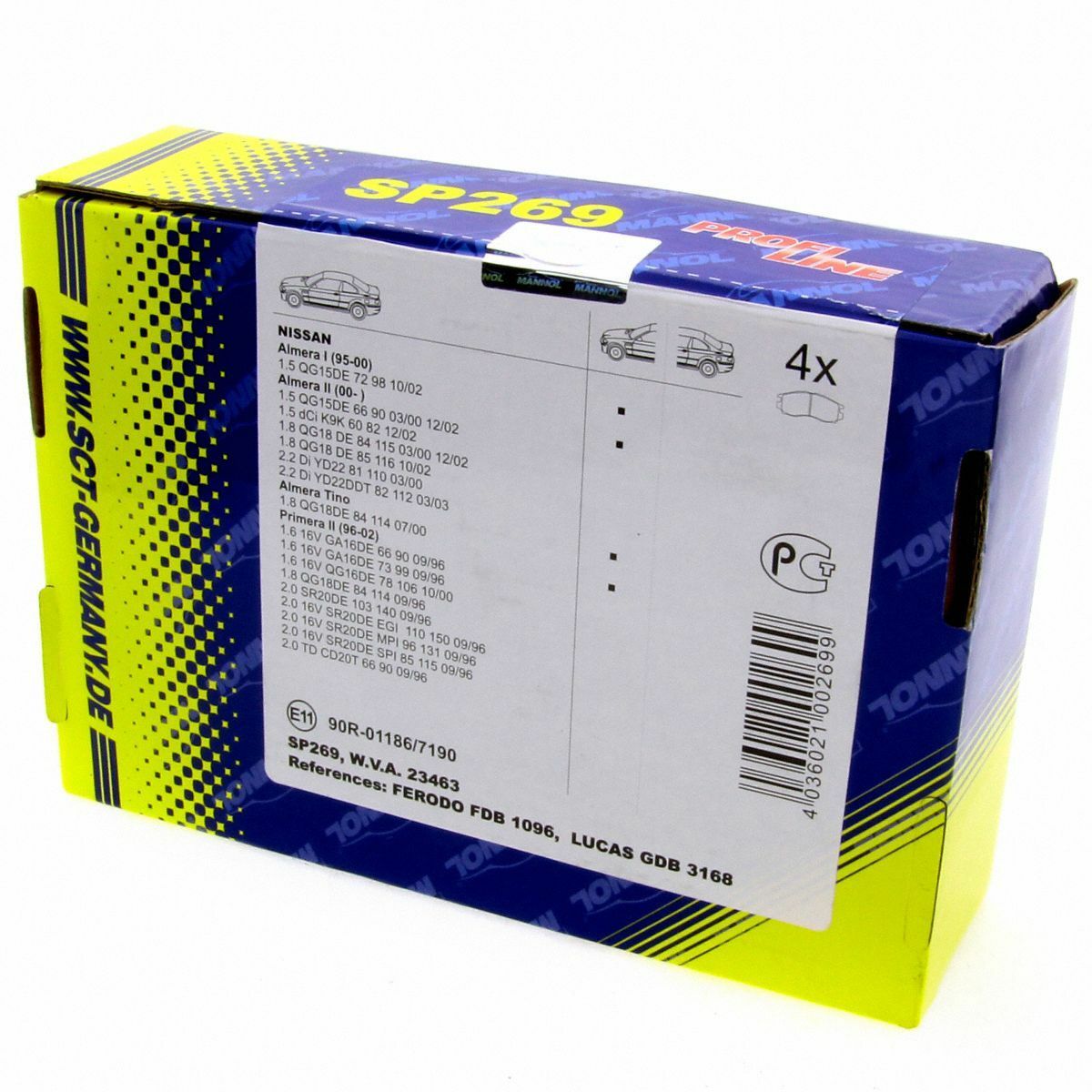 SCT Bremsbeläge SP269PR Bremsklötze Bremsbelagsatz Bremsen vorne Nissan