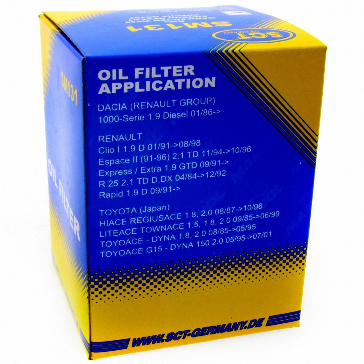SCT Ölfilter SM131 Filter Motorfilter Servicefilter Anschraubfilter passend für Renault