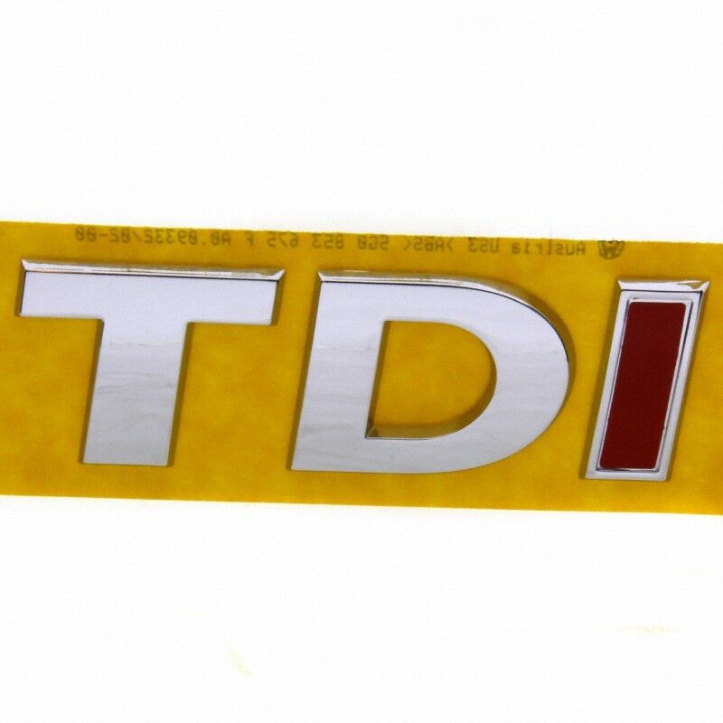Original VW Emblem TDI 5G0853675F 78mm Volkswagen Schriftzug Silber Rot