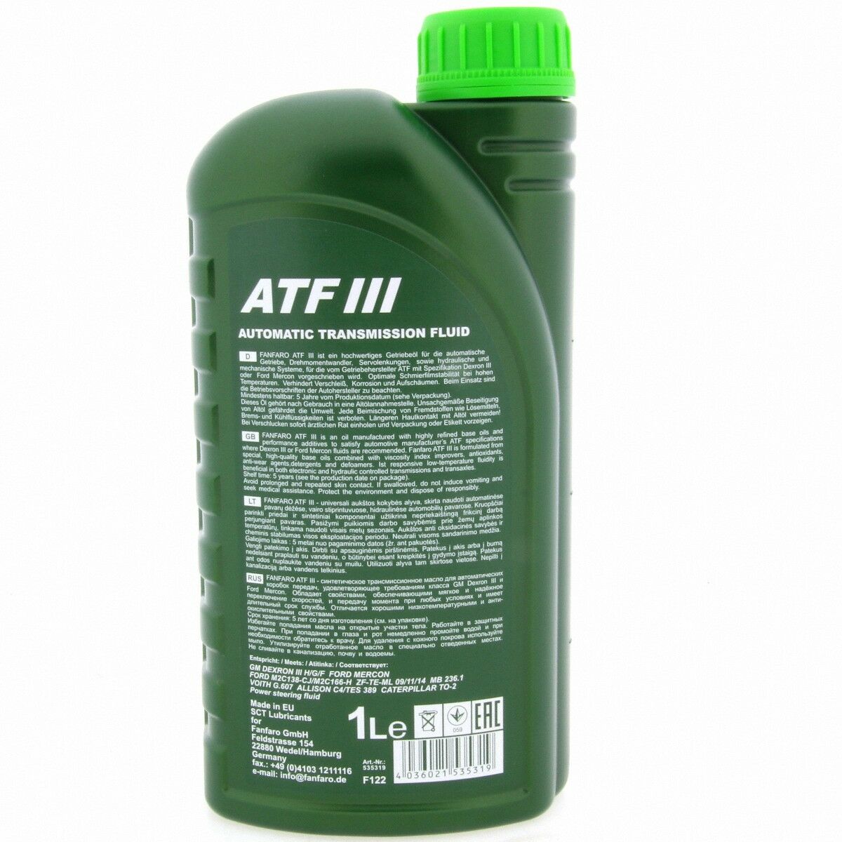 1 Liter FANFARO ATF III Getriebeöl MB 236.1 236.5 MAN 339 GM Dexron III H