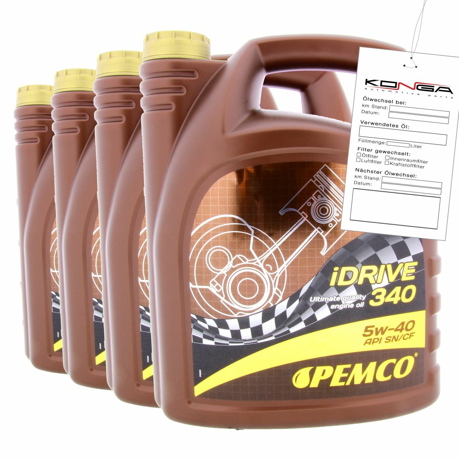 20 Liter (4x5) PEMCO SAE 5W-40 iDrive 340 Motoröl Motorenöl Schmierung