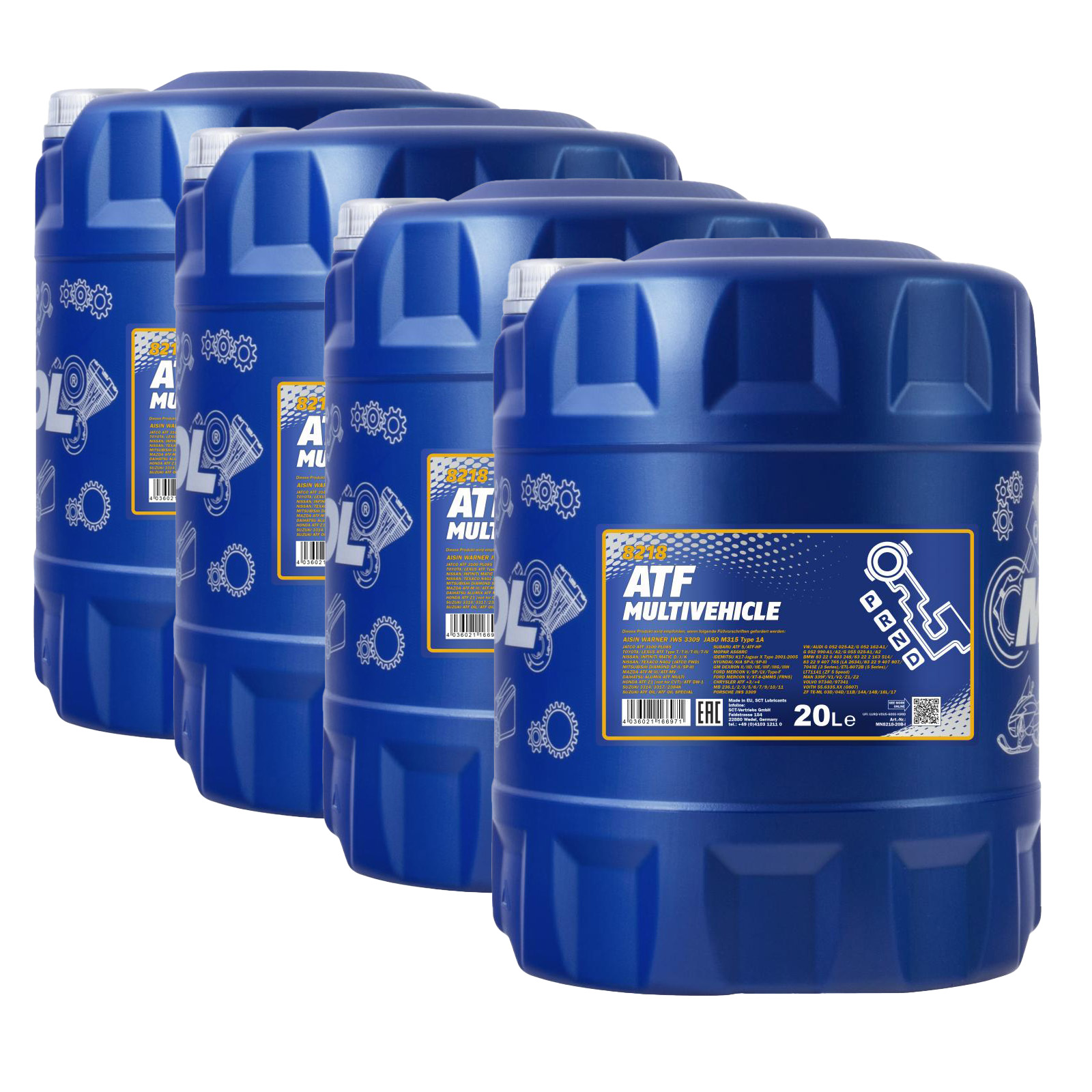 80 Liter (4x20) MANNOL ATF Multivehicle 8218 Automatikgetriebe Öl