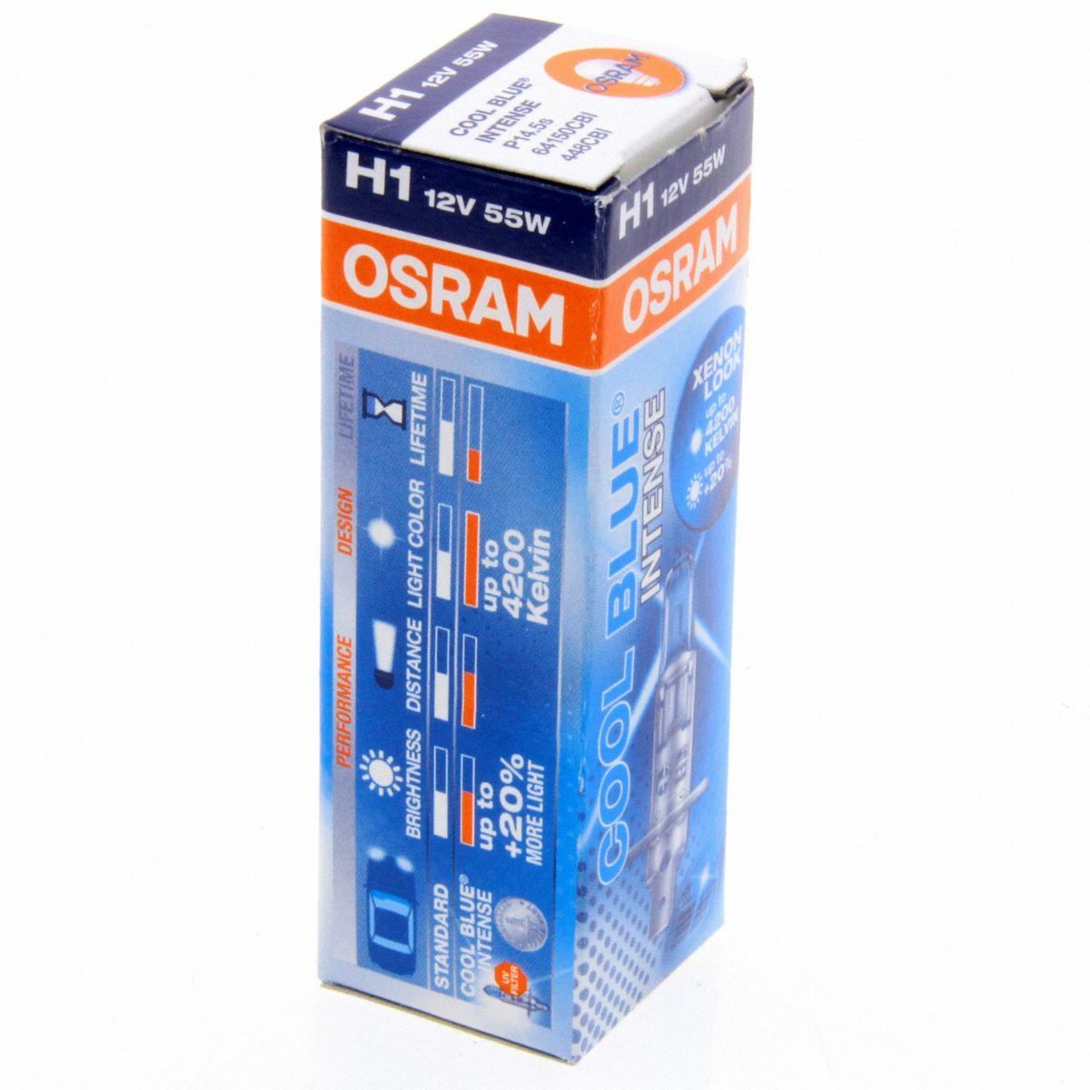 H1 OSRAM Cool Blue Intense Xenon Look Autolampen 64150CBI Single Box 1 Stk